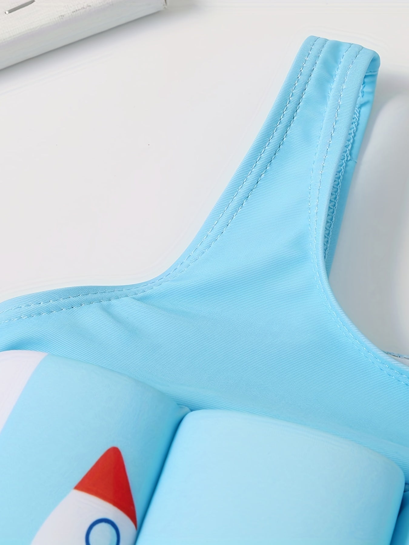 Boys Swimsuit with Inflatable Swimming Ring Rocket Print