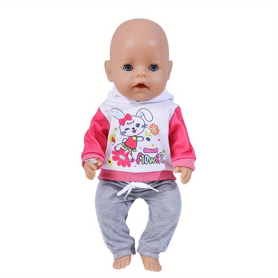 2pcs Animal Pattern Doll Clothes Set for 45 Dolls Soft Polyester