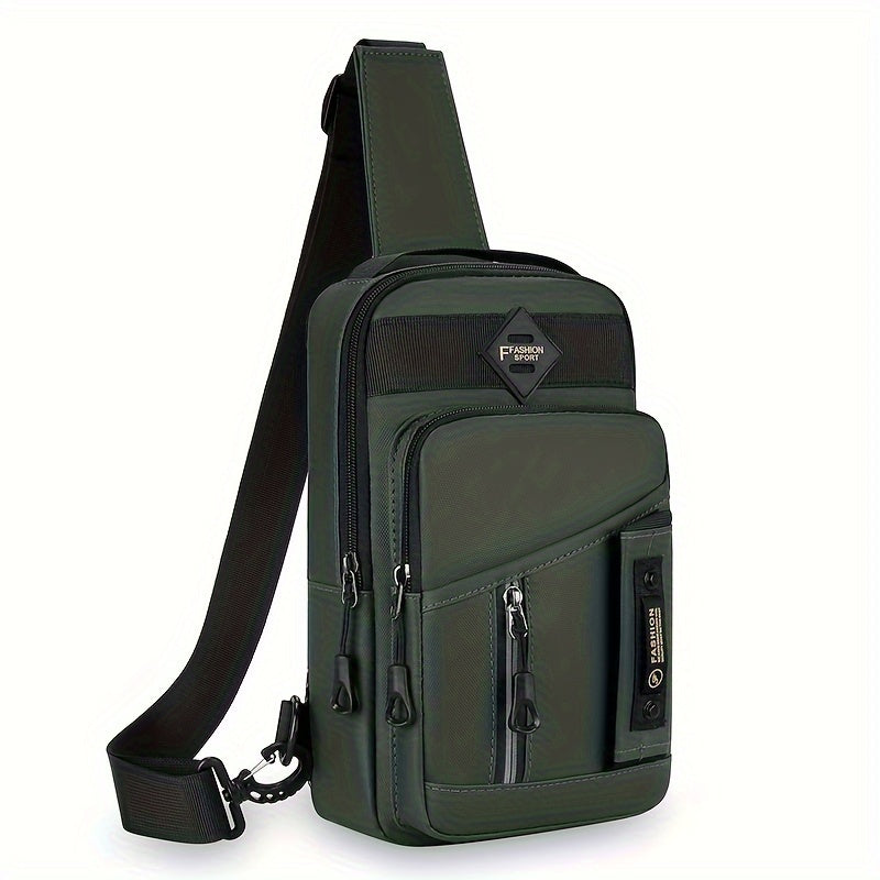 Men's Stylish Water Resistant Chest Bag for Outdoor Enthusiasts