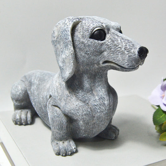 Cute Pug & Dachshund Dog Statues for Garden Decor