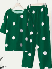  Polka Dot Tee & Pants 2pcs Set