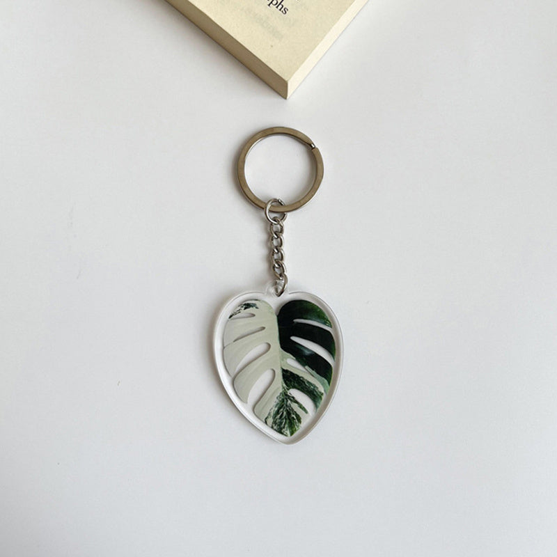 Leaf Plant Acrylic Keychain Bag Charm Accessories