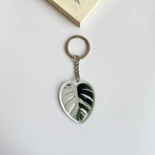 Leaf Plant Acrylic Keychain Bag Charm Accessories