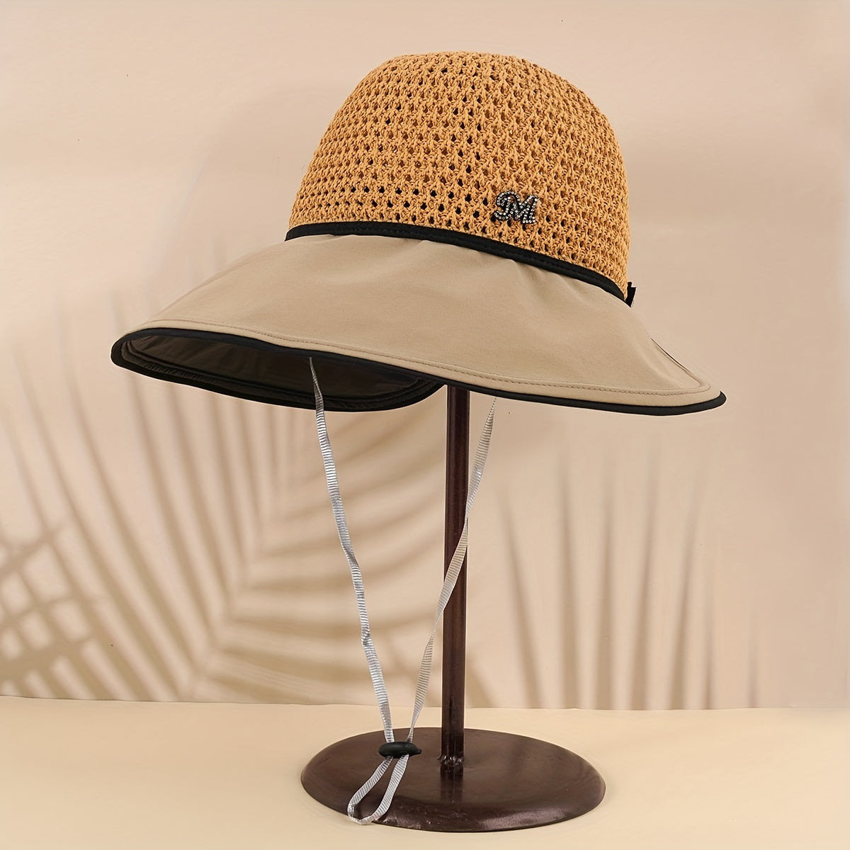 Wide Brim Breathable Sun Hat Stylish Block Hollow Crochet Bucket Hats