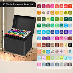 80 Coloring Pens Alcohol Markers Graffiti Pens with Bag