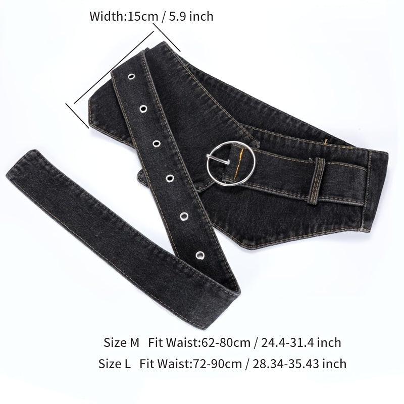 Denim Corset Belt Women's Wide Girdle Dress Skirt Decor
