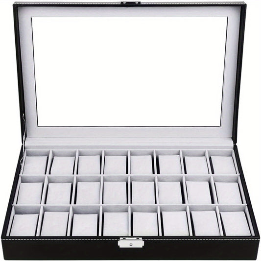 24 bit Watch Storage Box Pu Leather Material Box Jewelry Storage Box