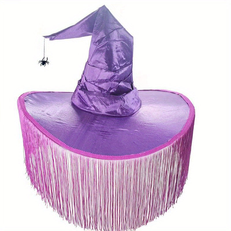 Gothic Tassel Witch Hat Halloween Costume Accessory