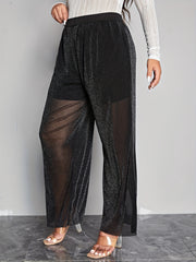  Glitter High Rise Sheer Stretch Pants