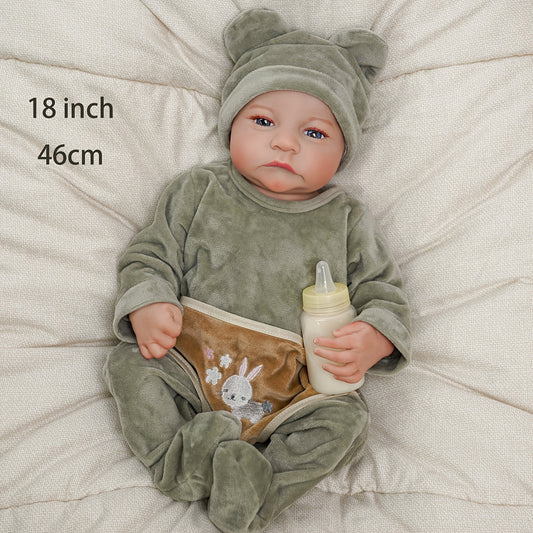 Realistic 18" Reborn Baby Boy Doll Vinyl Body