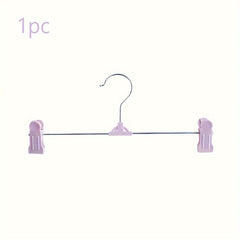 Space Saving Skirt & Pants Hangers With Clips Plastic Hangers