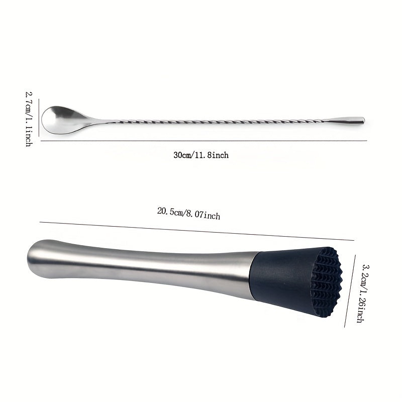 Stainless Steel Mixing Spoon Spiral Bar Cocktail Spoon