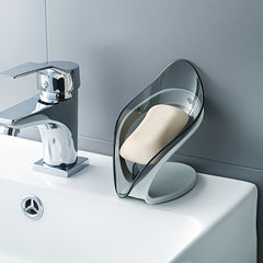 Leaf Shape Soap Dish Holder with Self Draining Container