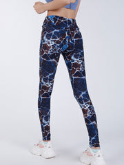 Stone Print High Waist Cropped Pants