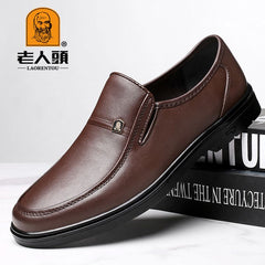 LAORENTOU Men's Leather Round Toe Dress Shoes