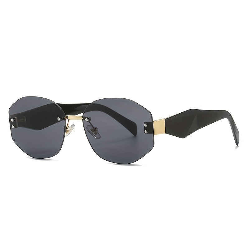 Men's Rimless Sunglasses UV Protection for Outdoor Beach Travel