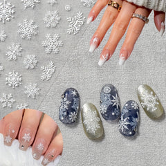 30 Sheets 3D Snowflake Nail Art Stickers Christmas Winter DIY Decoration