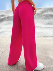 Wide Leg Trousers High Rise Stretch Casual Pants