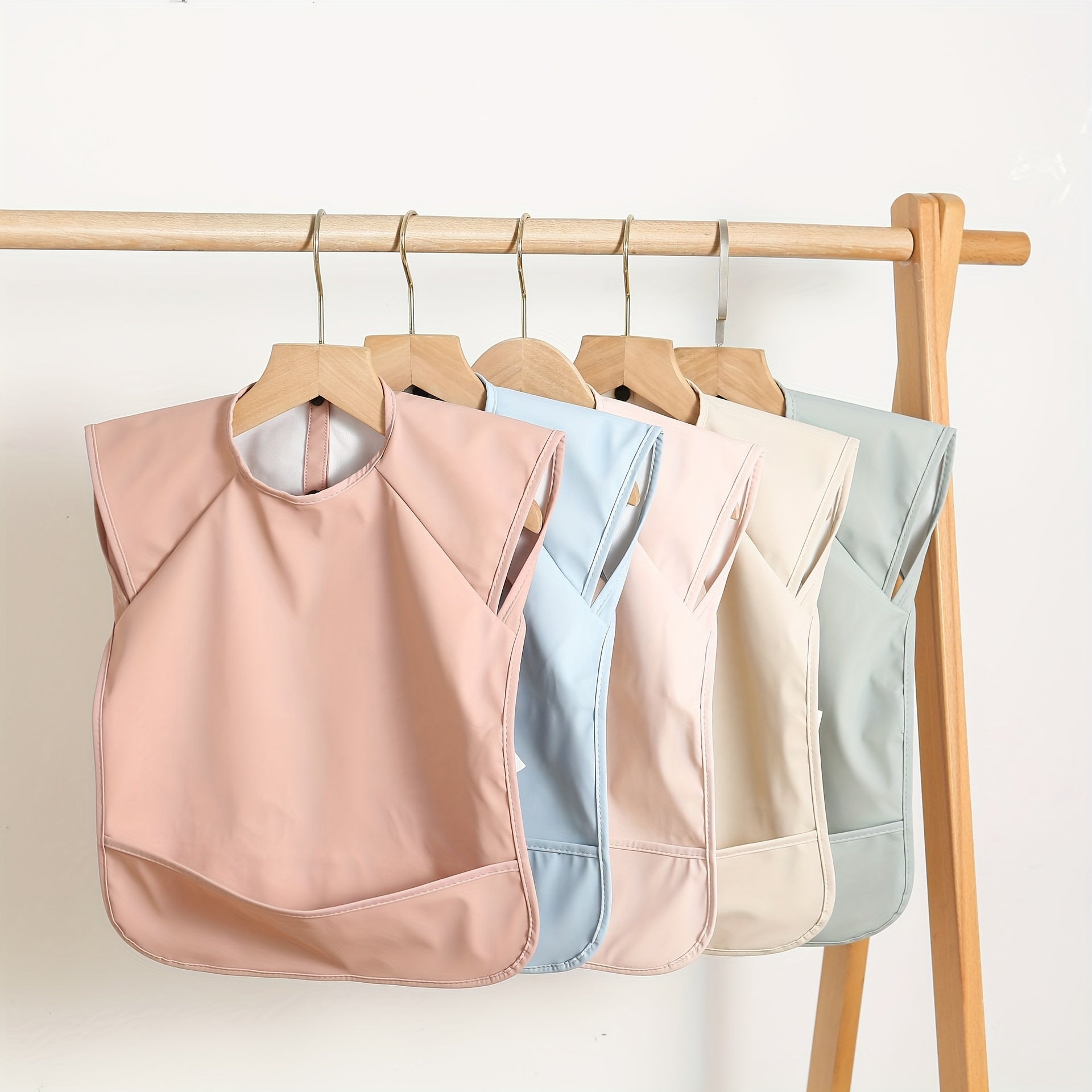 Kids Sleeveless PU Feeding Bib Waterproof Plain Bib