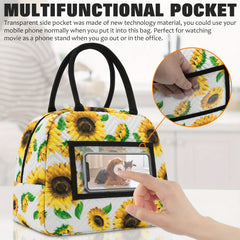 Sunflower Insulated Lunch Bag for Work School Picnic