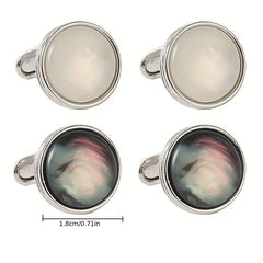 Crystal Inlaid Button Cufflinks Wedding Accessories