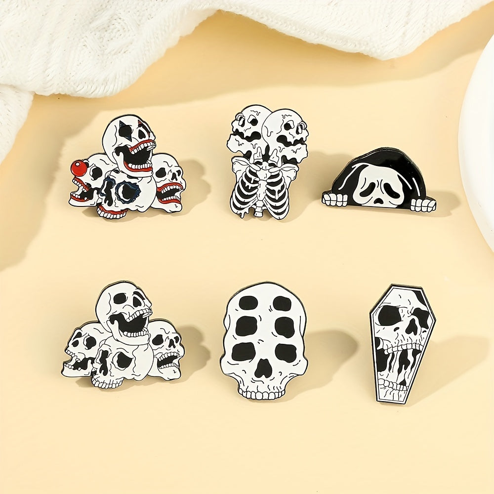 Y2K Skull Enamel Pin for Boys