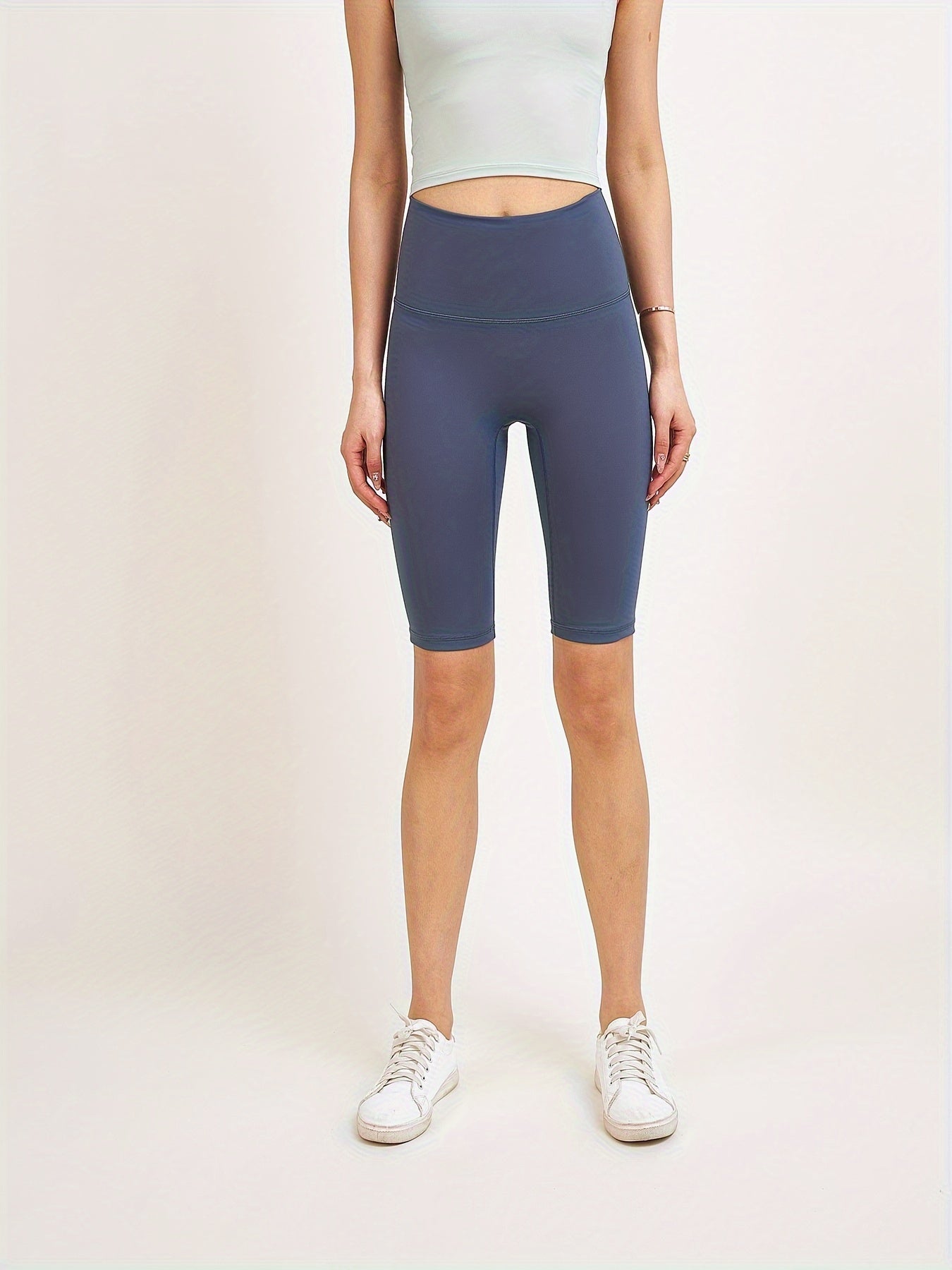 Solid Yoga Shorts High Stretch Running Fitness Sports Shorts