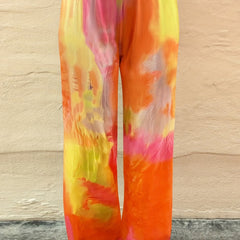  Tie Dye Wide Leg Pants with Elastic Waist