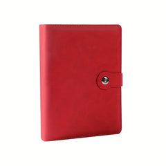 Retro Loose leaf Metal Clip & Pen Holder Leather Business Notebook