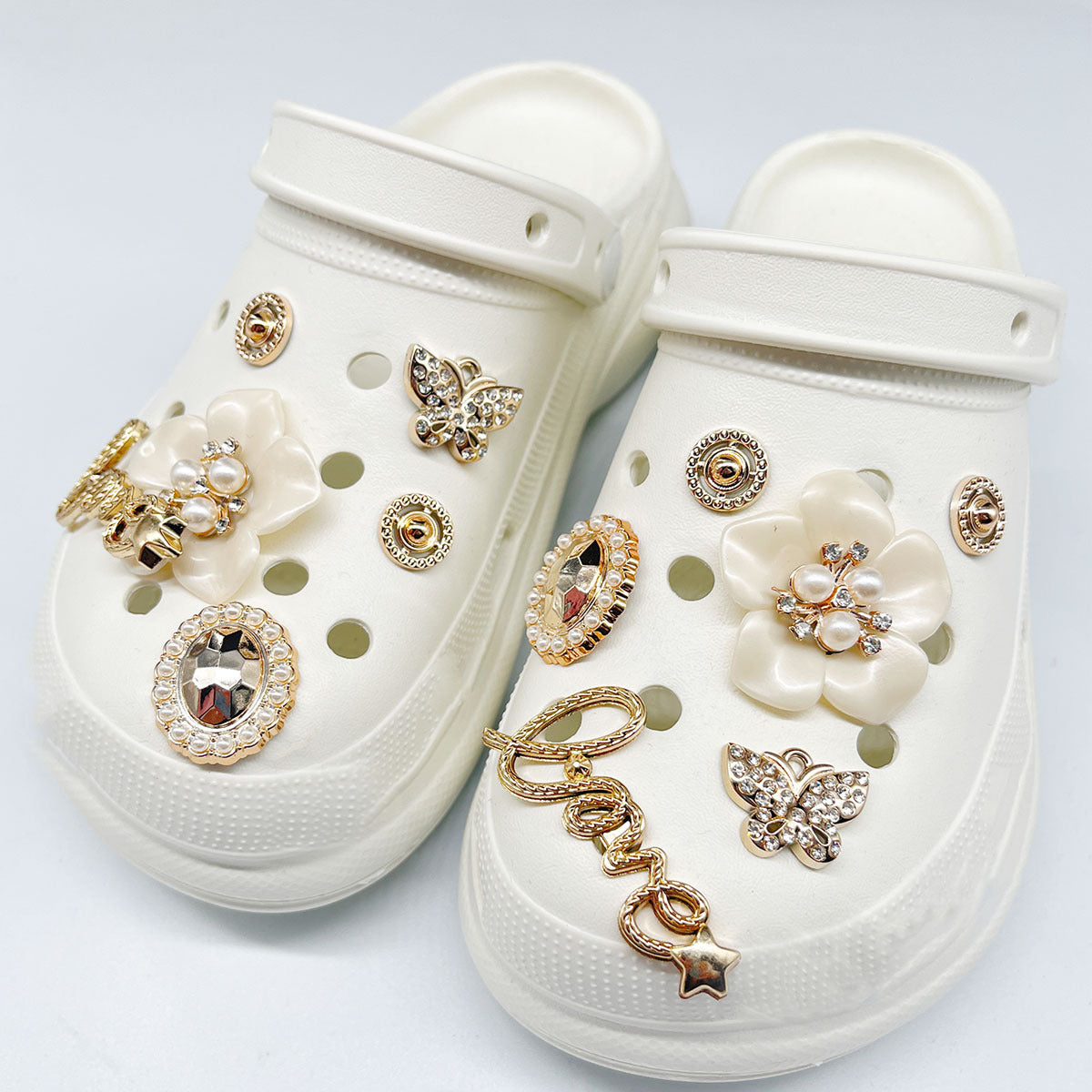 Camellia Shaped Bling Shoes Charms For Clog