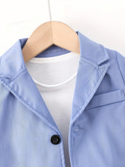 3pcs Infant Baby Boys Gentleman Dress Suit Long Sleeve T shirt & Trousers & Coat