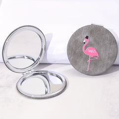 Animal Pattern Compact Mirror Double Sided Foldable Travel Size Vanity Mirror
