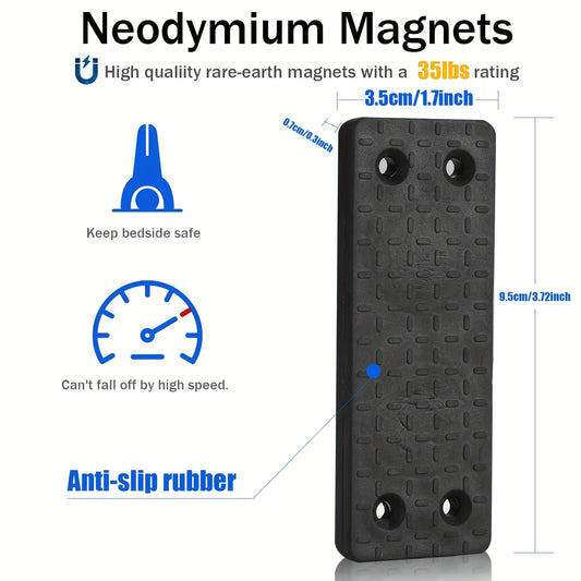 1pc Magnetic Mount 15 88KG Strong Magnetic Grip Rubber Coated Prevents Scratches