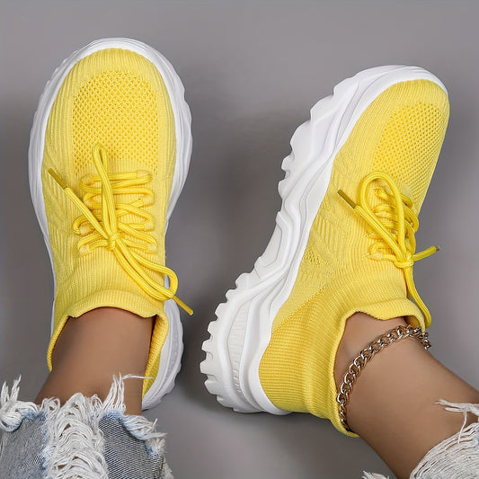 Soft Thick Bottom Mesh Breathable Woven Shoes Lightweight Sneakers