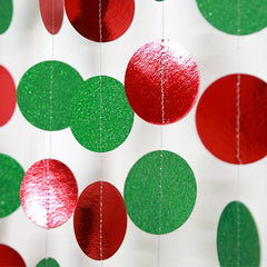 Red & Green Circle Dots Garland Christmas Party Decorations