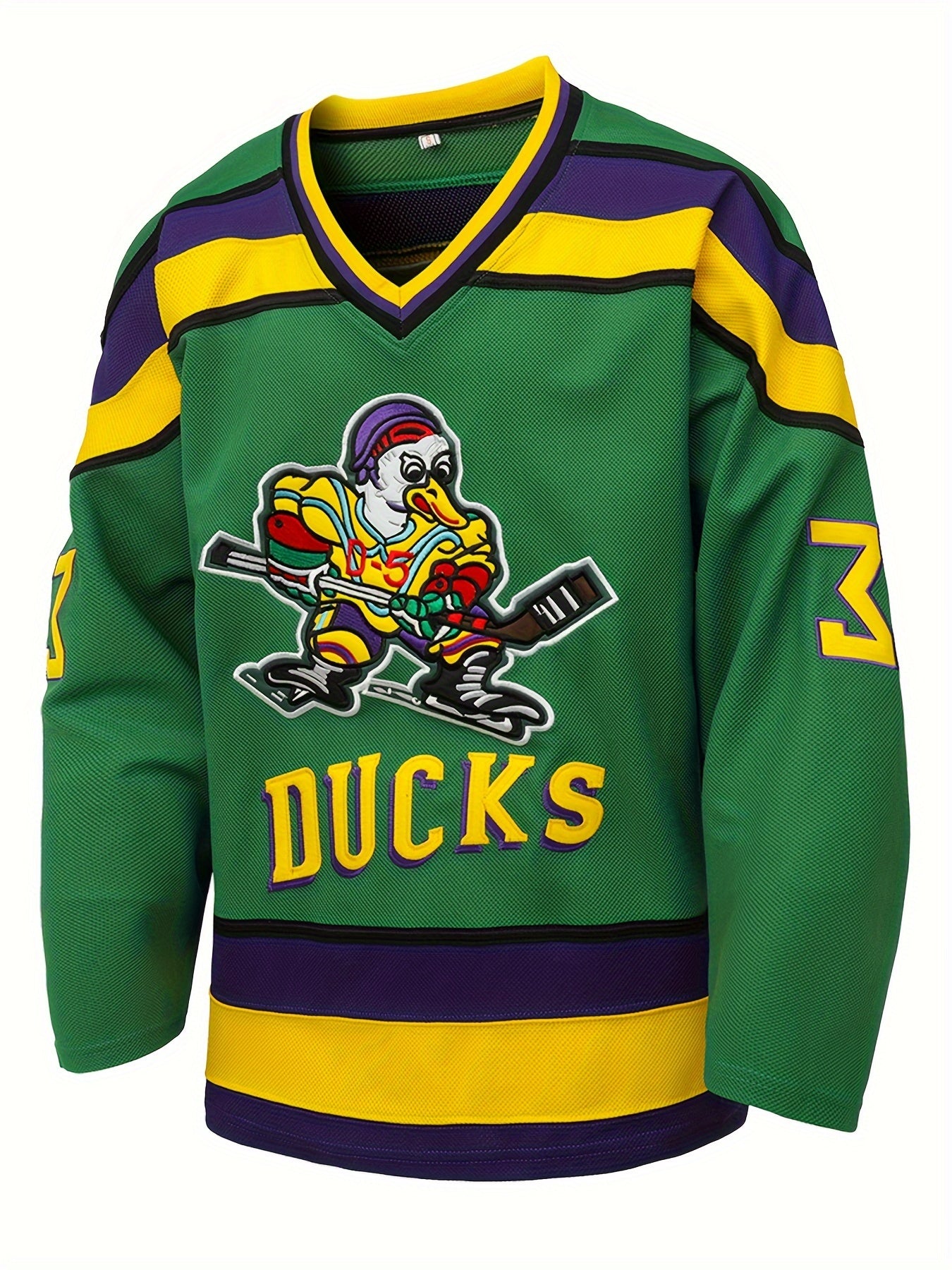 Men's Ice Hockey Green 33 Classic Vintage Embroidered Jersey