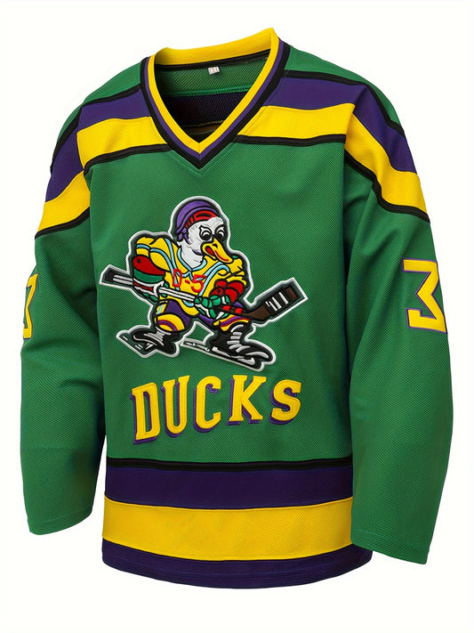Men's Ice Hockey Green 33 Classic Vintage Embroidered Jersey