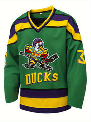 Men's Ice Hockey Green 33 Classic Vintage Embroidered Jersey