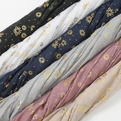Hot Stamp Flower Scarf Thin Yarn Hijab Sunscreen Shawl for Women