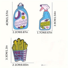 Laundry Liquid Bottle Brooch French Fries Box Milk Spray Styling Brooch For Men