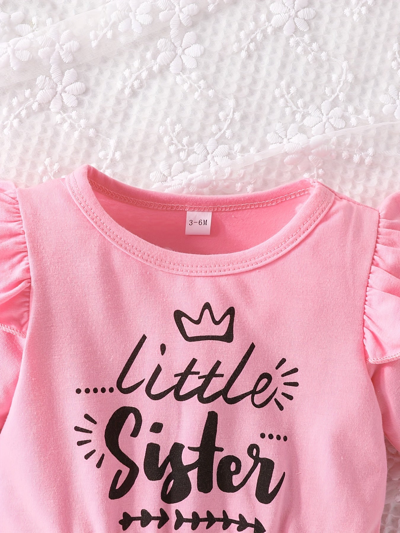 Baby Girls Letters Long Sleeve Top and Floral Pants Set