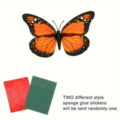 10pcs Orange Artificial Butterfly Wall Wedding Decorations