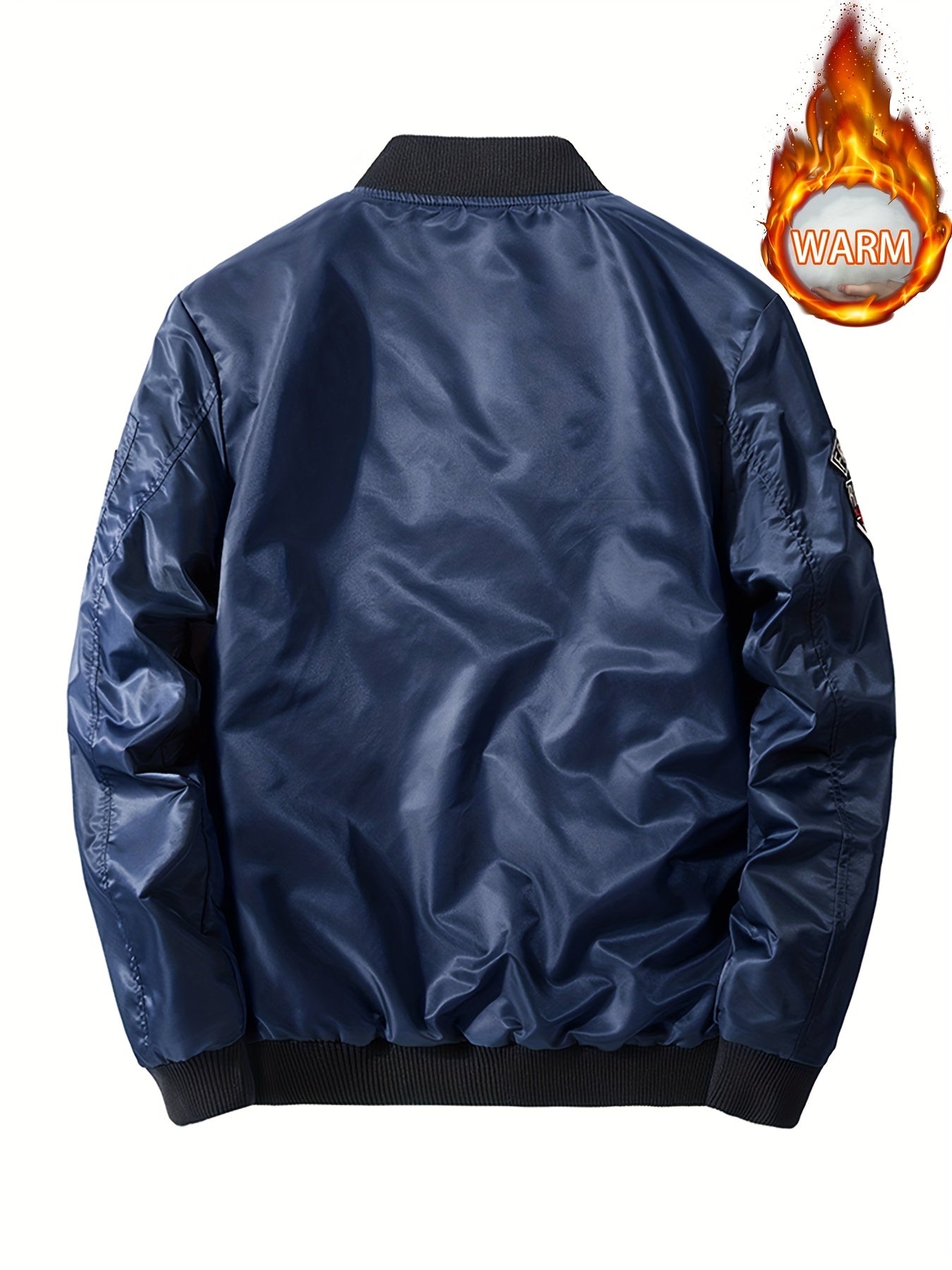 Men's Solid Embroidered Jacket - Windproof & Waterproof