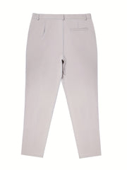 Men's Work Pockets Button Fly Slim Fit Trousers