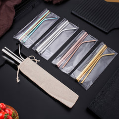 8pcs Stainless Steel Reusable Straws Heat Resistant for Party Wedding