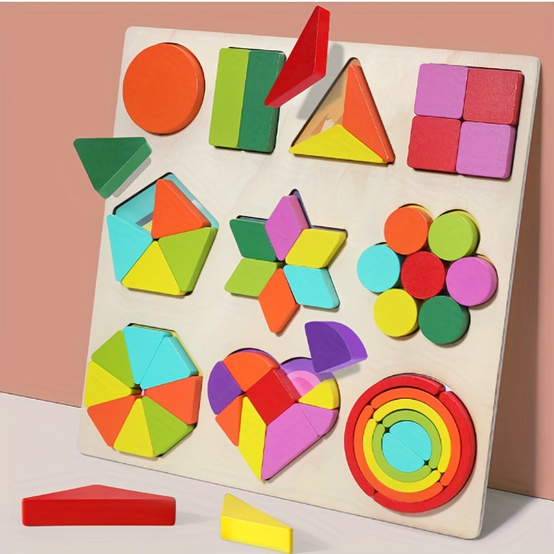 Montessori Wooden Puzzle Shape Cognition Matching Baby Toy