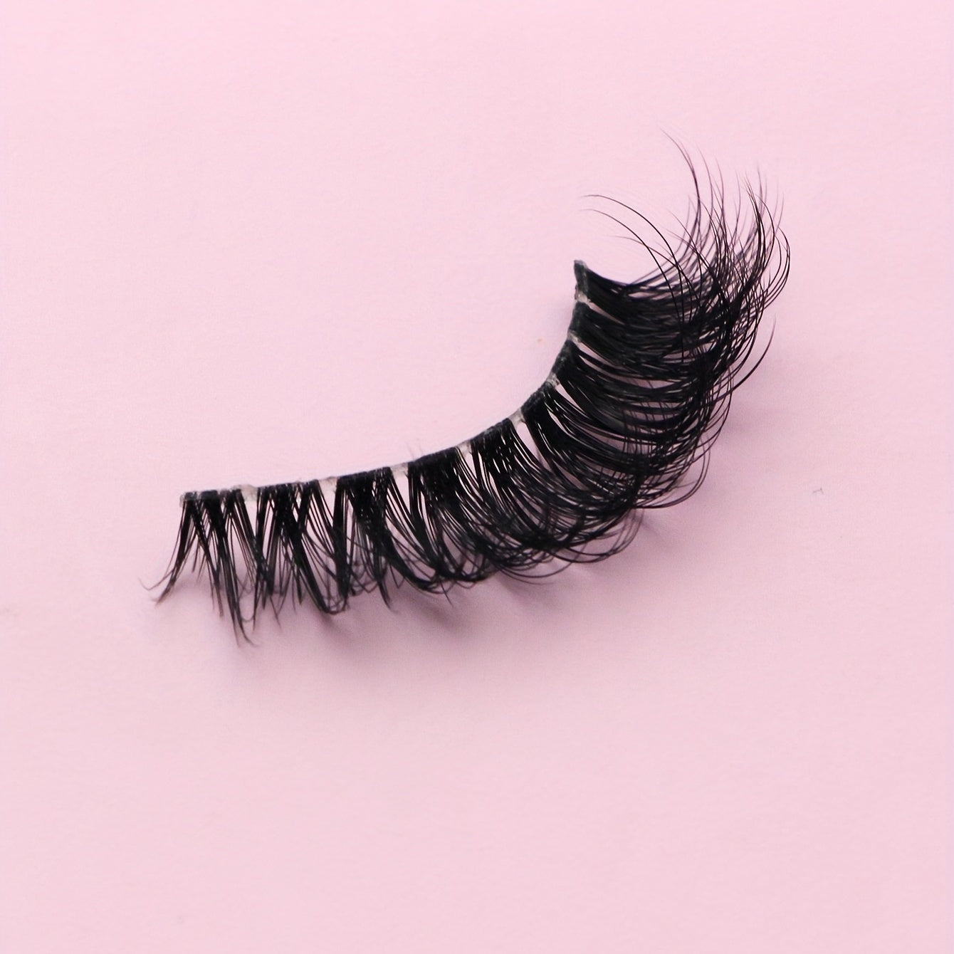 5D Fluffy False Eyelashes Clear Band Wispy Lashes 1 Pack Faux Mink Lashes DV32