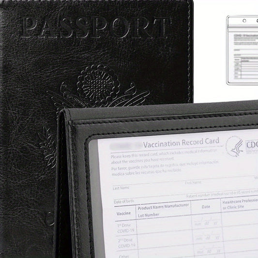 Passport Holder Travel Bag PU Leather Passport Cover Protector Waterproof
