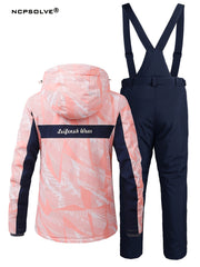 Snowflake Print Ski Set - Women's Activewear