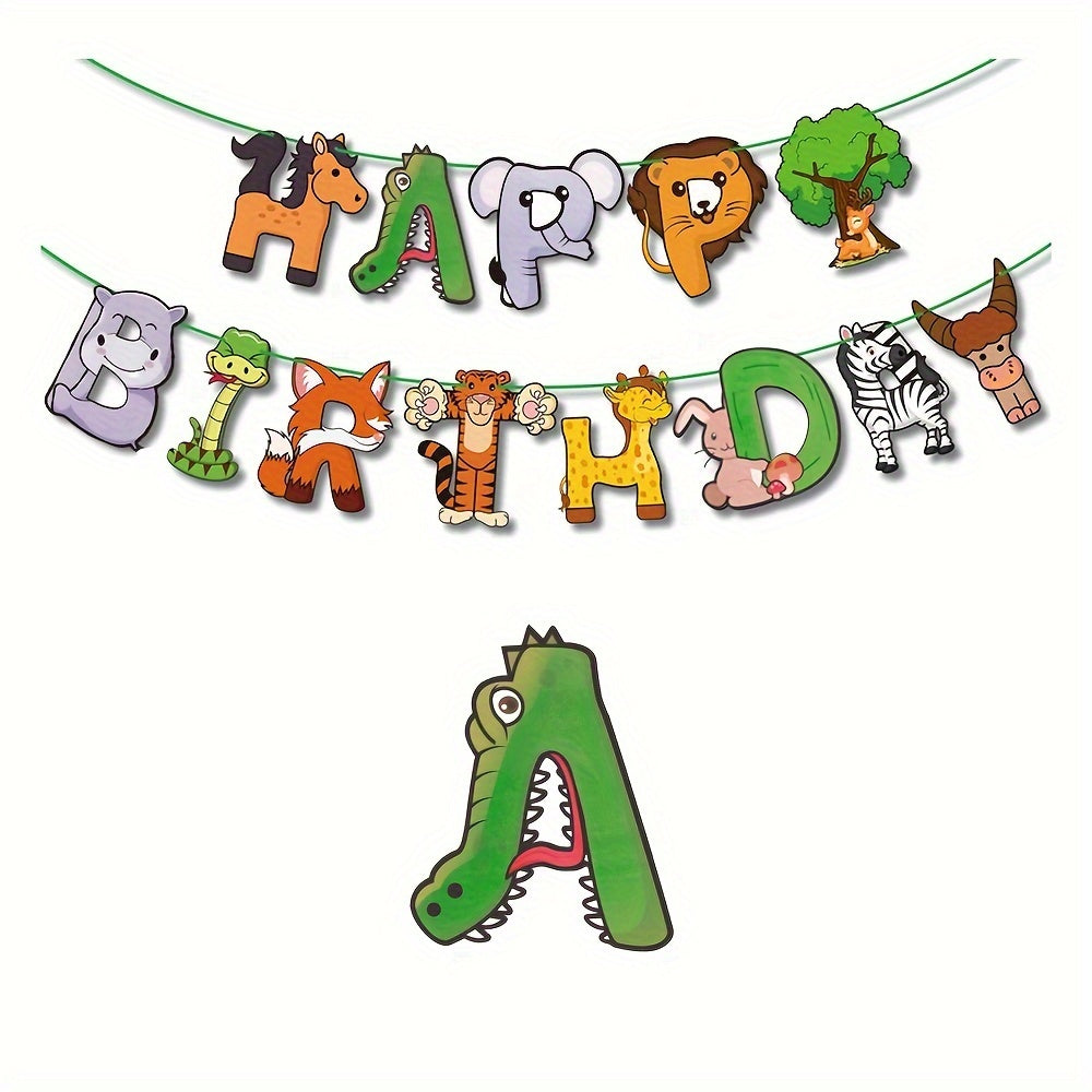 Jungle Animals Banner for Family Gatherings and Birthdays